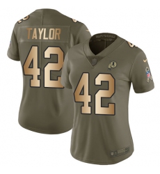 Women's Nike Washington Redskins #42 Charley Taylor Limited Olive/Gold 2017 Salute to Service NFL Jersey