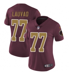 Women's Nike Washington Redskins #77 Shawn Lauvao Burgundy Red/Gold Number Alternate 80TH Anniversary Vapor Untouchable Limited Player NFL Jersey