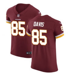 Men's Nike Washington Redskins #85 Vernon Davis Elite Burgundy Red Team Color NFL Jersey