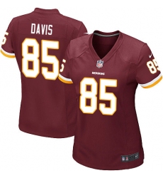 Women's Nike Washington Redskins #85 Vernon Davis Game Burgundy Red Team Color NFL Jersey