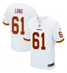 Men's Nike Washington Redskins #61 Spencer Long Elite White NFL Jersey
