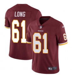 Youth Nike Washington Redskins #61 Spencer Long Elite Burgundy Red Team Color NFL Jersey