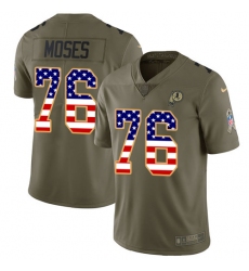 Youth Nike Washington Redskins #76 Morgan Moses Limited Olive/USA Flag 2017 Salute to Service NFL Jersey