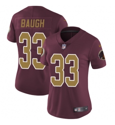 Women's Nike Washington Redskins #33 Sammy Baugh Elite Burgundy Red/Gold Number Alternate 80TH Anniversary NFL Jersey