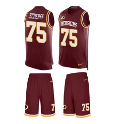 Men's Nike Washington Redskins #75 Brandon Scherff Limited Burgundy Red Tank Top Suit NFL Jersey
