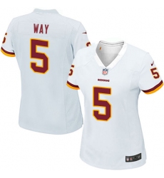 Women's Nike Washington Redskins #5 Tress Way Game White NFL Jersey