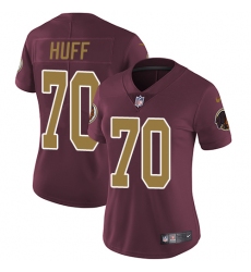 Women's Nike Washington Redskins #70 Sam Huff Elite Burgundy Red/Gold Number Alternate 80TH Anniversary NFL Jersey