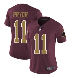Women's Nike Washington Redskins #11 Terrelle Pryor Elite Burgundy Red/Gold Number Alternate 80TH Anniversary NFL Jersey