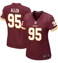 Women's Nike Washington Redskins #95 Jonathan Allen Game Burgundy Red Team Color NFL Jersey