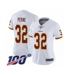 Women's Washington Redskins #32 Samaje Perine White Vapor Untouchable Limited Player 100th Season Football Jersey