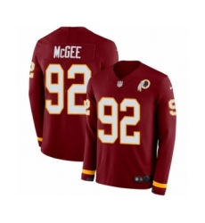 Men's Nike Washington Redskins #92 Stacy McGee Limited Burgundy Therma Long Sleeve NFL JerseyMen's Nike Washington Redskins #92 Stacy McGee Limited Burgund