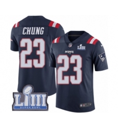 Men's Nike New England Patriots #23 Patrick Chung Limited Navy Blue Rush Vapor Untouchable Super Bowl LIII Bound NFL Jersey