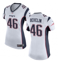 Women's Nike New England Patriots #46 James Develin Game White NFL Jersey