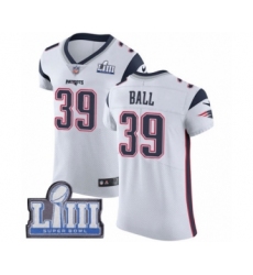 Men's Nike New England Patriots #39 Montee Ball White Vapor Untouchable Elite Player Super Bowl LIII Bound NFL Jersey