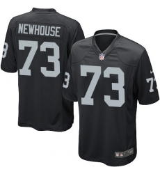 Men's Nike Oakland Raiders #73 Marshall Newhouse Game Black Team Color NFL Jersey
