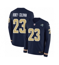 Men's Nike Los Angeles Rams #23 Nickell Robey-Coleman Limited Navy Blue Therma Long Sleeve NFL Jersey