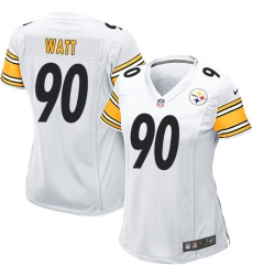 Women's Nike Pittsburgh Steelers #90 T. J. Watt Game White NFL Jersey