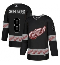 Men's Adidas Detroit Red Wings #8 Justin Abdelkader Authentic Black Team Logo Fashion NHL Jersey