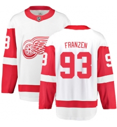 Men's Detroit Red Wings #93 Johan Franzen Fanatics Branded White Away Breakaway NHL Jersey