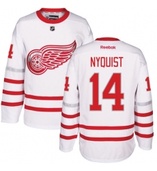 Men's Reebok Detroit Red Wings #14 Gustav Nyquist Premier White 2017 Centennial Classic NHL Jersey