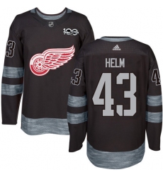Men's Adidas Detroit Red Wings #43 Darren Helm Premier Black 1917-2017 100th Anniversary NHL Jersey