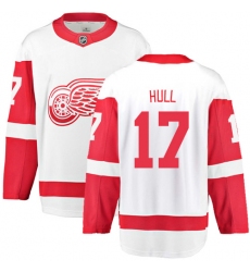 Men's Detroit Red Wings #17 Brett Hull Fanatics Branded White Away Breakaway NHL Jersey