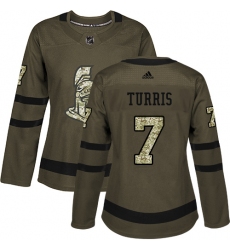 Women's Adidas Ottawa Senators #7 Kyle Turris Authentic Green Salute to Service NHL Jersey