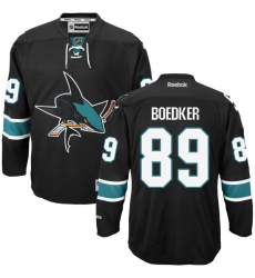 Men's Reebok San Jose Sharks #89 Mikkel Boedker Authentic Black Third NHL Jersey
