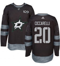 Men's Adidas Dallas Stars #20 Dino Ciccarelli Premier Black 1917-2017 100th Anniversary NHL Jersey