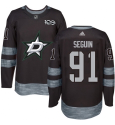 Men's Adidas Dallas Stars #91 Tyler Seguin Premier Black 1917-2017 100th Anniversary NHL Jersey