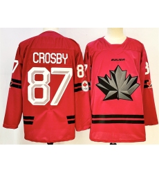 Men's Canada Hockey #87 Sidney Crosby Red Stitched Jersey