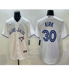 Men's Toronto Blue Jays #30 Alejandro Kirk White Cool Base Jersey