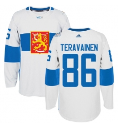 Men's Adidas Team Finland #86 Teuvo Teravainen Premier White Home 2016 World Cup of Hockey Jersey
