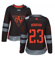 Women's Adidas Team North America #23 Sean Monahan Authentic Black Away 2016 World Cup of Hockey Jersey