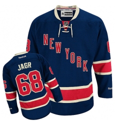 Men's Reebok New York Rangers #68 Jaromir Jagr Authentic Navy Blue Third NHL Jersey