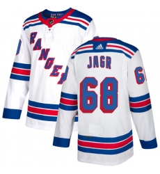 Men's Reebok New York Rangers #68 Jaromir Jagr Authentic White Away NHL Jersey