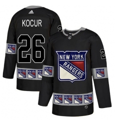 Men's Adidas New York Rangers #26 Joe Kocur Authentic Black Team Logo Fashion NHL Jersey