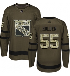 Men's Adidas New York Rangers #55 Nick Holden Premier Green Salute to Service NHL Jersey