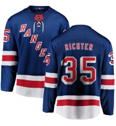 Youth New York Rangers #35 Mike Richter Fanatics Branded Royal Blue Home Breakaway NHL Jersey