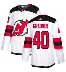 Youth Adidas New Jersey Devils #40 Michael Grabner Authentic White Away NHL Jersey