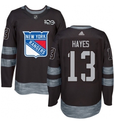 Men's Adidas New York Rangers #13 Kevin Hayes Authentic Black 1917-2017 100th Anniversary NHL Jersey