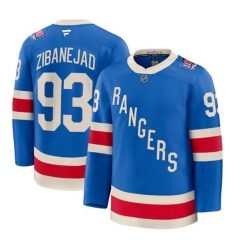 Men's New York Rangers #93 Mika Zibanejad Blue Centennial Stitched Hockey Jersey