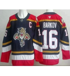 Men's Florida Panthers #16 Aleksander Barkov Navy Authentic Jersey