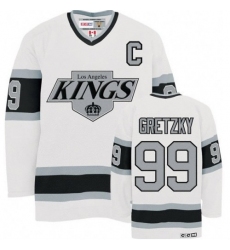 Men's CCM Los Angeles Kings #99 Wayne Gretzky Premier White Throwback NHL Jersey