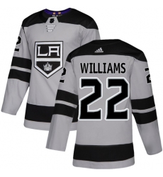 Youth Adidas Los Angeles Kings #22 Tiger Williams Authentic Gray Alternate NHL Jersey