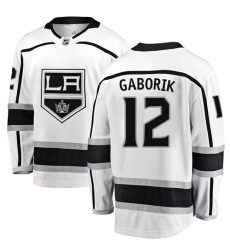 Youth Los Angeles Kings #12 Marian Gaborik Authentic White Away Fanatics Branded Breakaway NHL Jersey