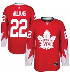 Youth Adidas Toronto Maple Leafs #22 Tiger Williams Authentic Red Alternate NHL Jersey