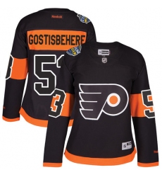 Women's Reebok Philadelphia Flyers #53 Shayne Gostisbehere Premier Black 2017 Stadium Series NHL Jersey