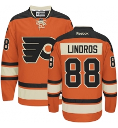 Men's Reebok Philadelphia Flyers #88 Eric Lindros Authentic Orange New Third NHL Jersey