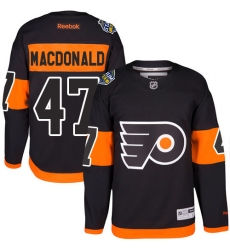 Men's Reebok Philadelphia Flyers #47 Andrew MacDonald Authentic Black 2017 Stadium Series NHL Jersey